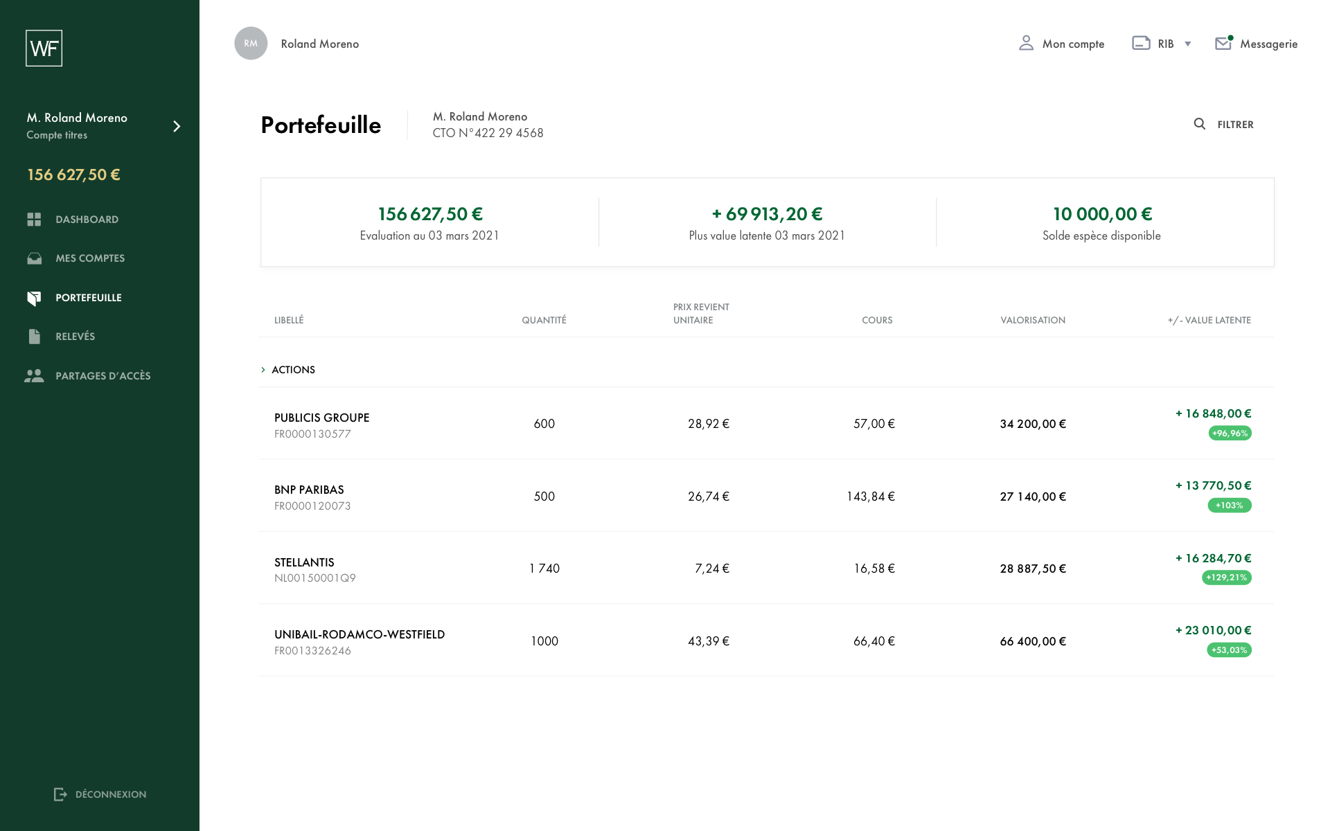 Securities accounts & PEA